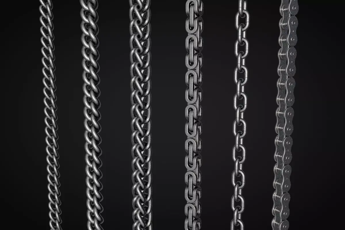Chains group of chain links 3D model