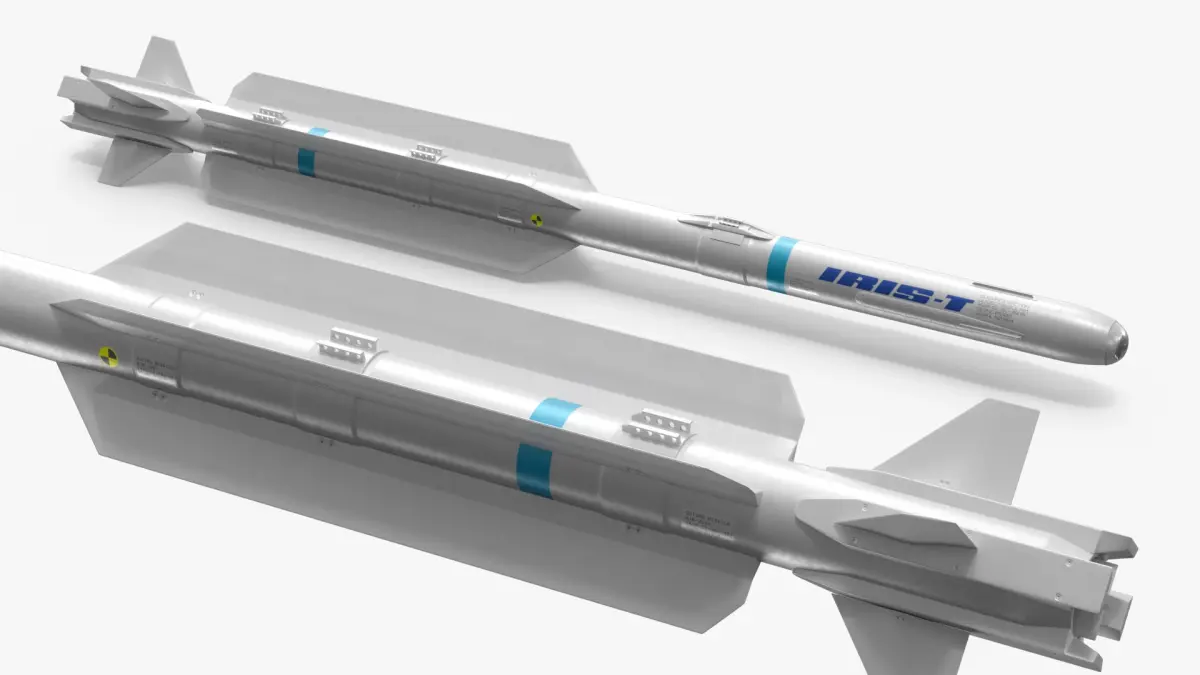 IRIS T AIM 2000 Air to Air Missile Light Gray 3D model
