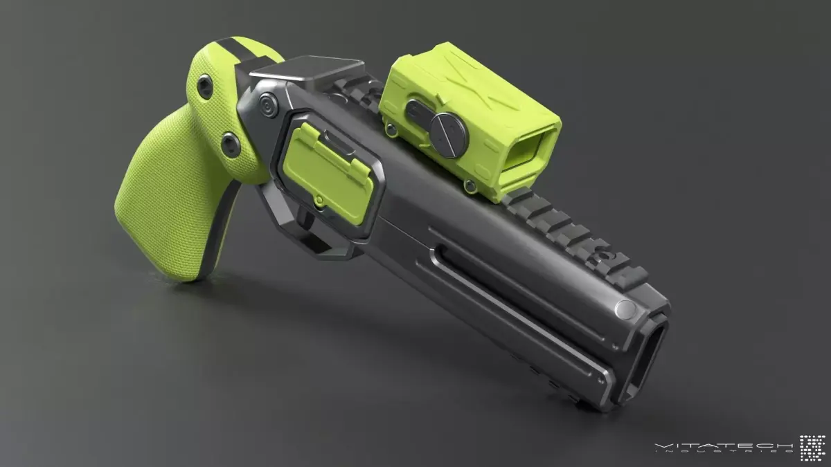 Gameready Sci fi pistol Low-poly 3D model