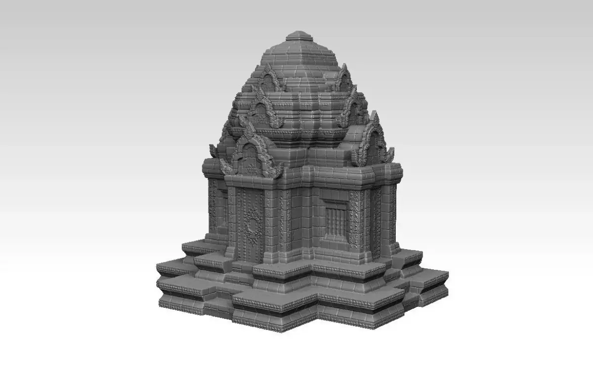 Ruin Ancient Khmer Temple 01  3D print model