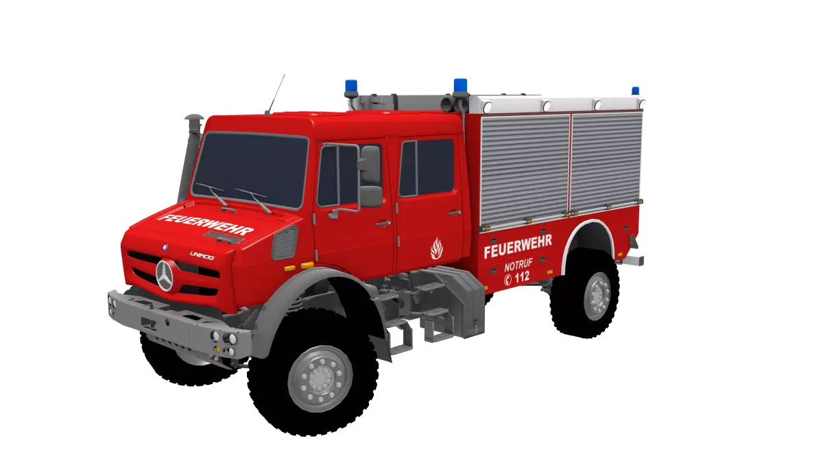 Mercedes Unimog U4023 Fire Truck 3D model