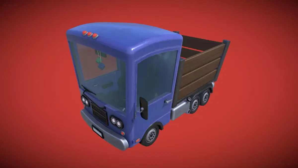 Stylized Trunk Truck Low-poly 3D model