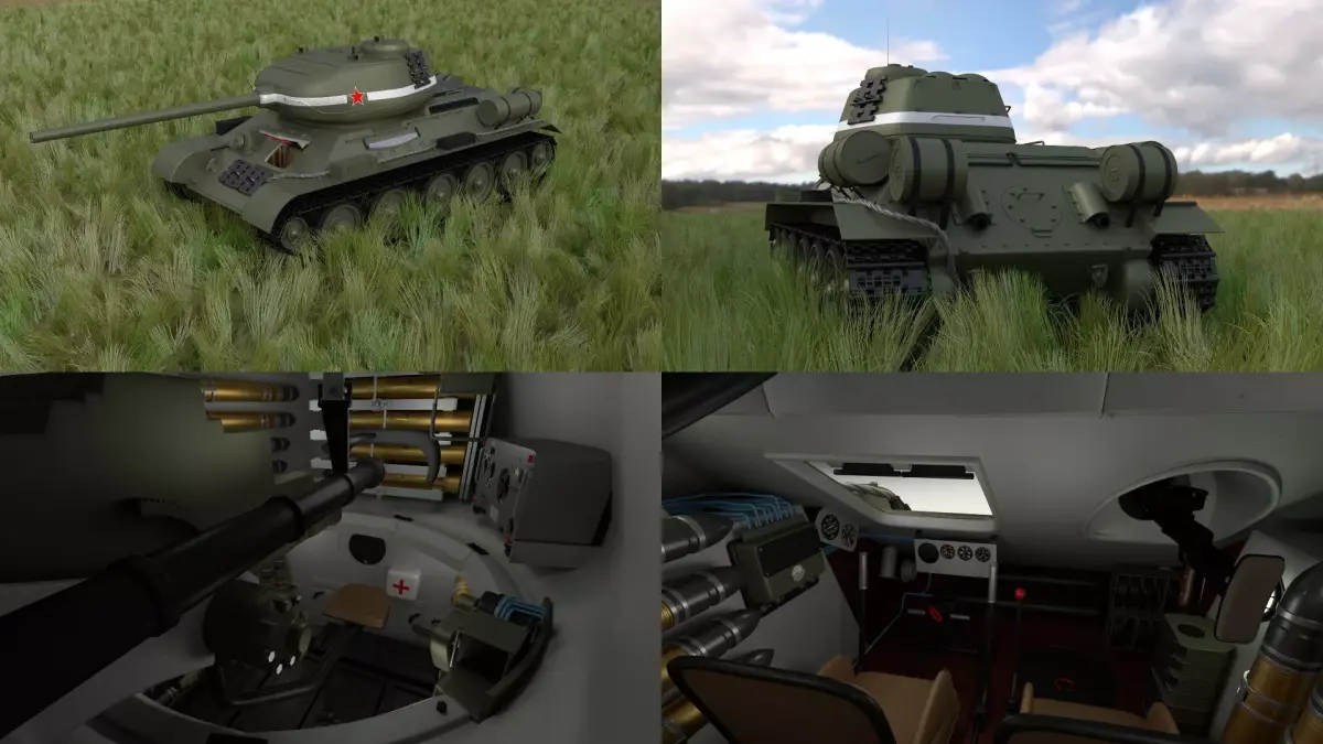 T-34-85 with Interior HDRI 3D model