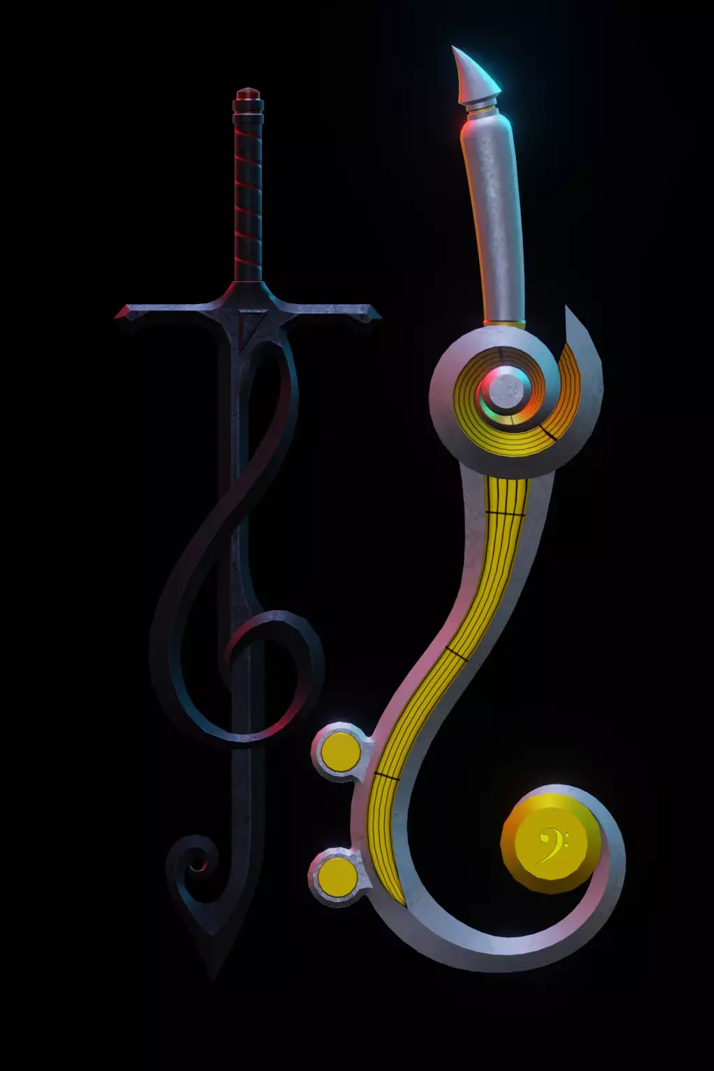 Music Note sword Series 3d model  Low-poly 3D model