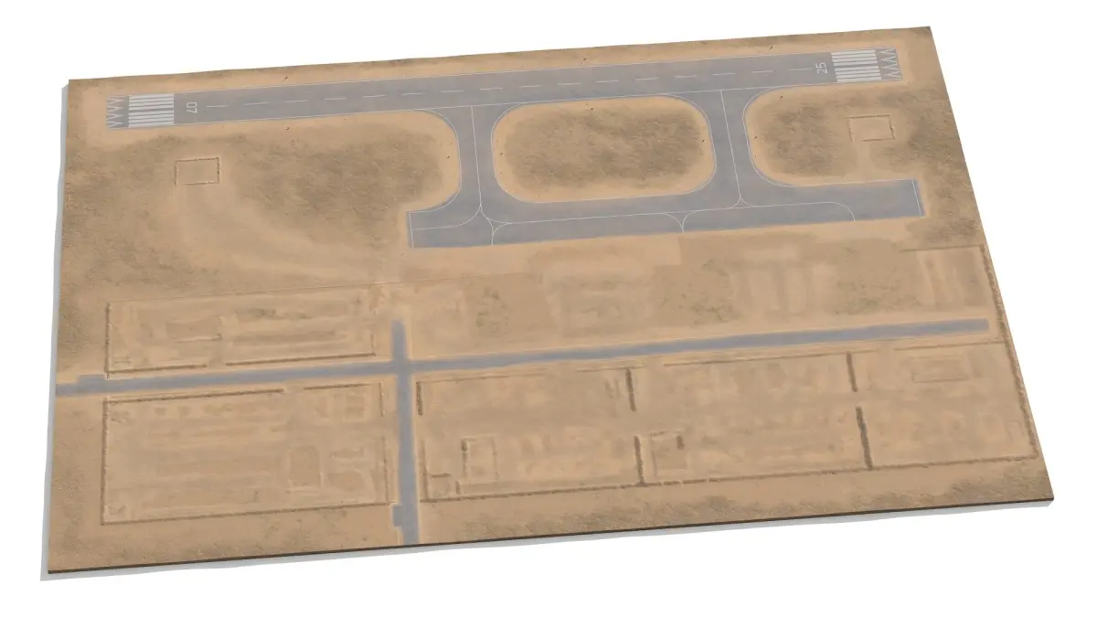 UAV Airfield Desert Ground Surface 3D model