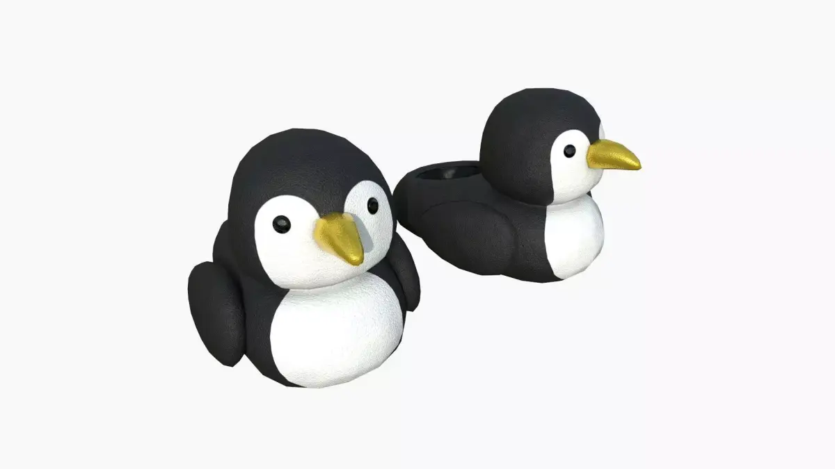 Slippers J01 Penguim Bird - Costume Character Design Low-poly 3D model