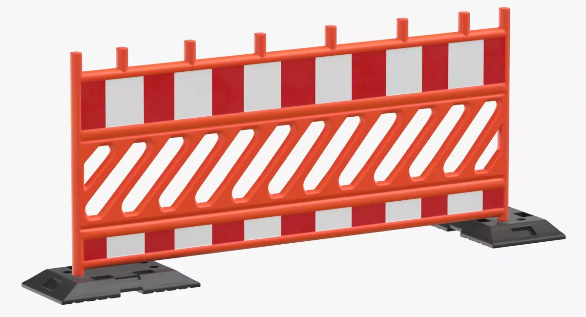 Construction Barrier 02 Orange 3D model