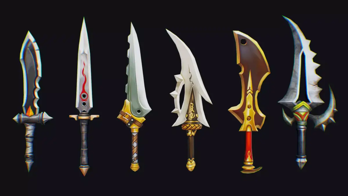 Dual Handed Dagger Edged Weapon Melee Knife Blade Low-poly 3D model