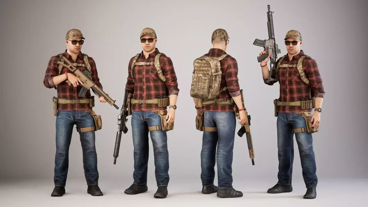 Casual Soldier 22 Low-poly 3D model