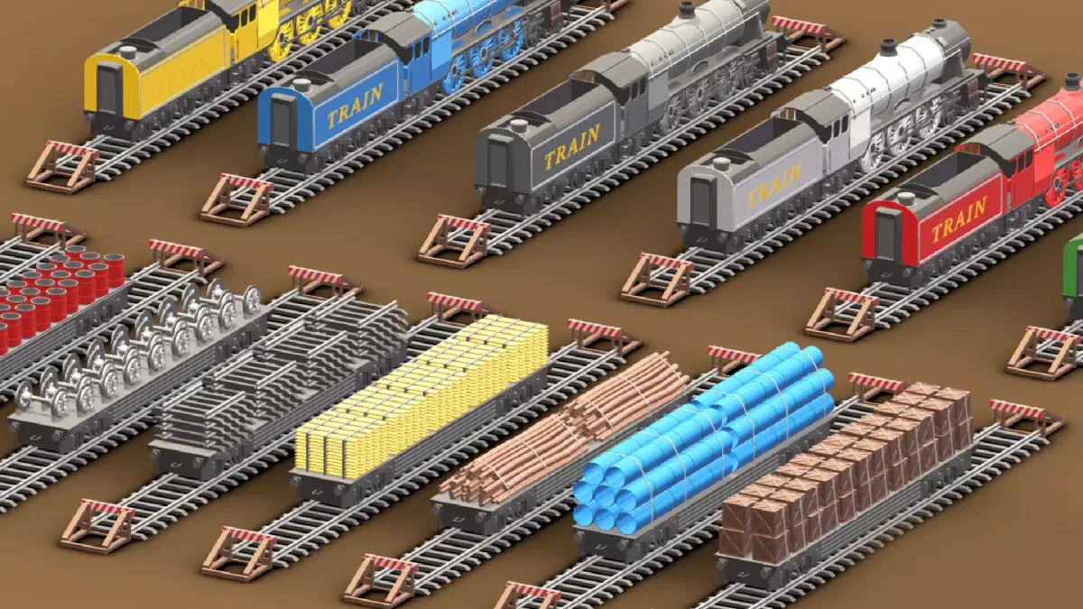 Train Pack 1 Low-poly 3D model