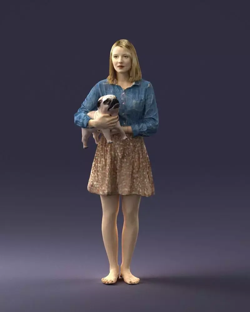 000005 Woman with dog 0921 3D model