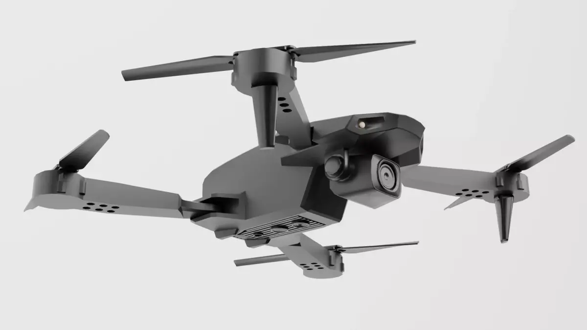 Low Poly Drone avec HD E99 Low-poly 3D model