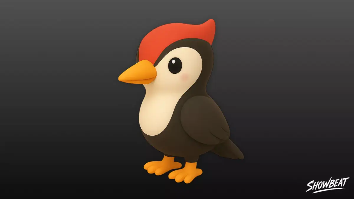 Cartoon Plush Woodpecker Low-poly 3D model