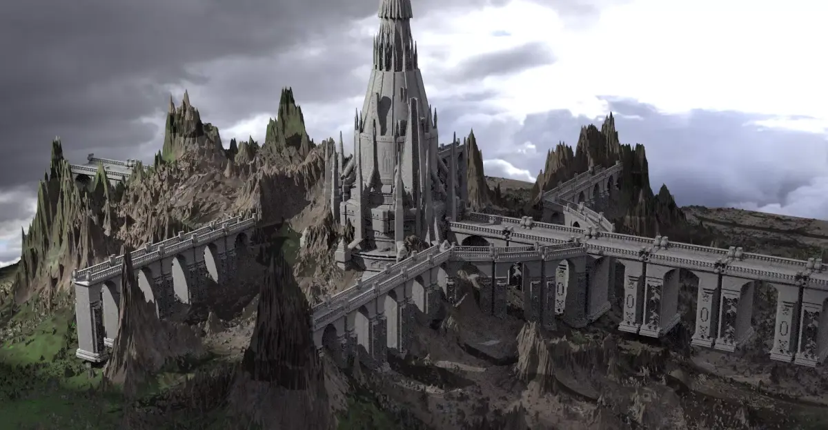 Narnia Mountains Castle 2 3D model