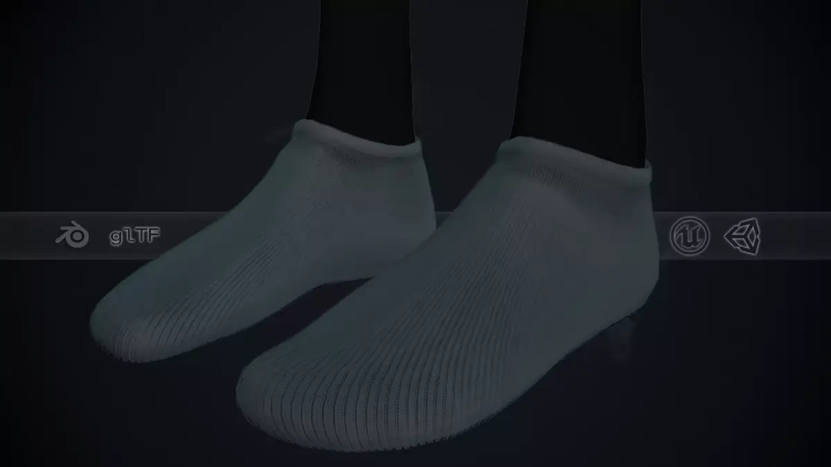 Black Socks Style 2 Low-poly 3D model