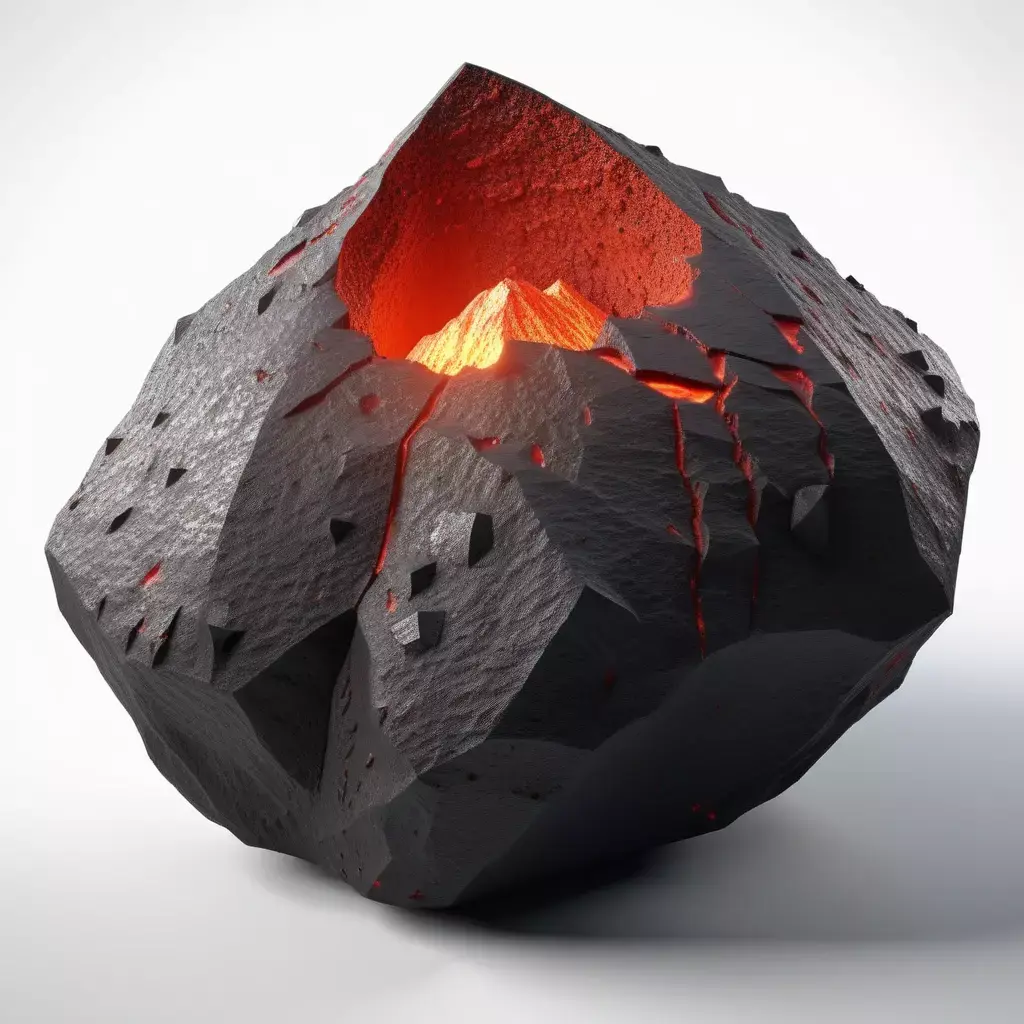 Cracked Magma Rock 3D Model 3D model
