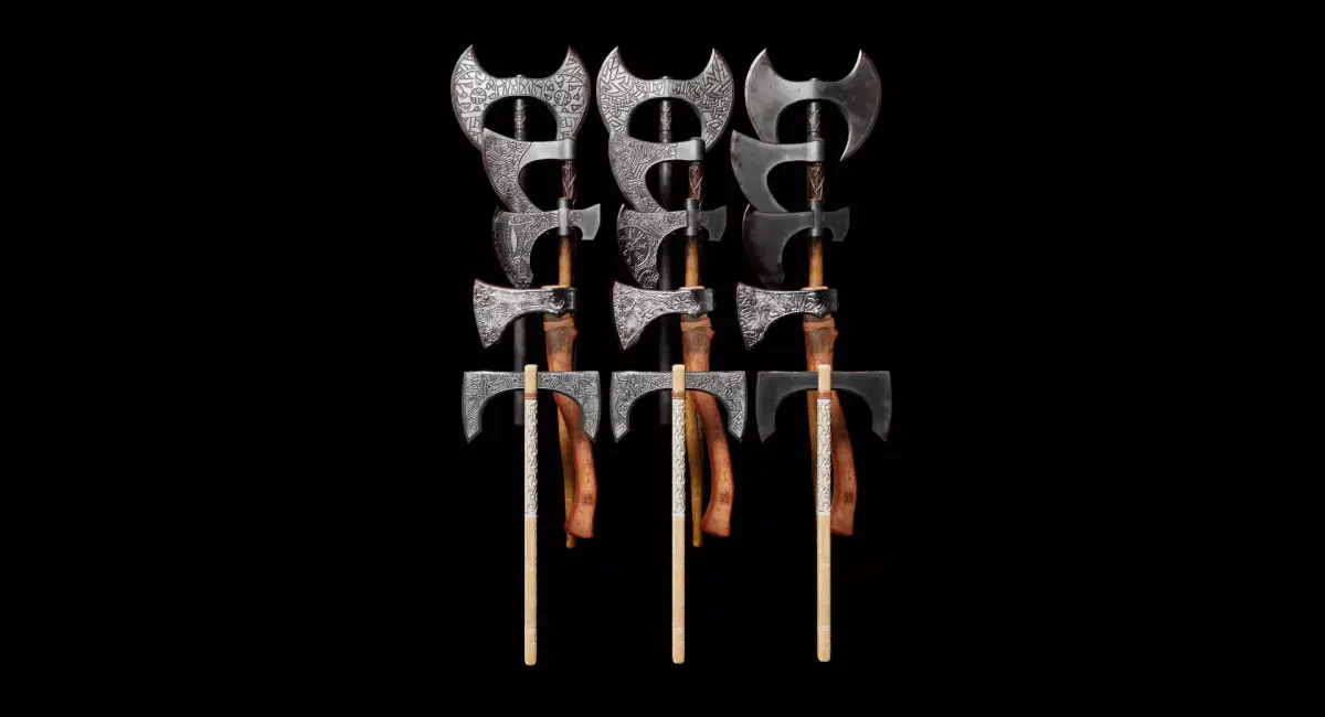 Viking Axe Pack Low-poly 3D model
