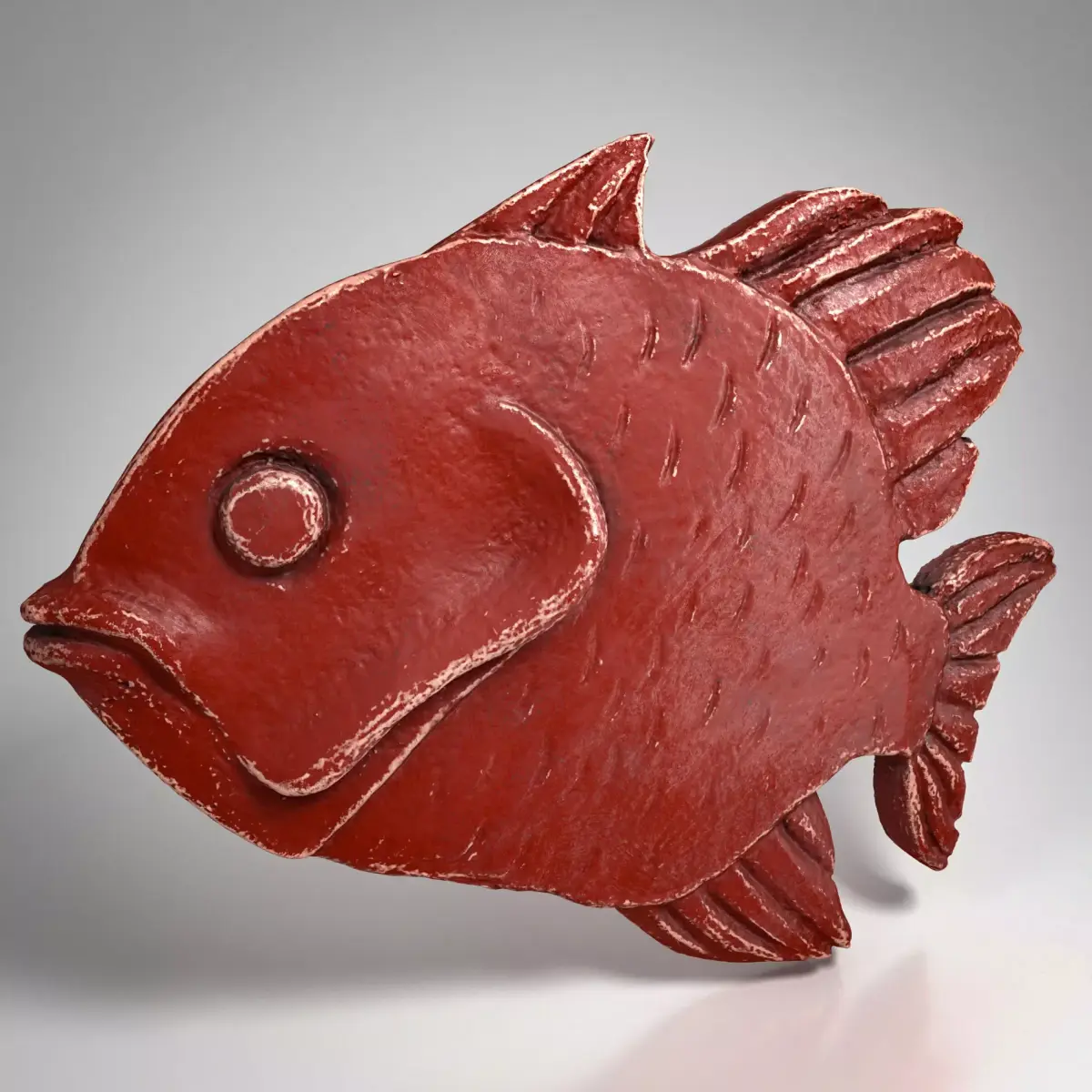 Metal Fish pendant  Low-poly 3D model