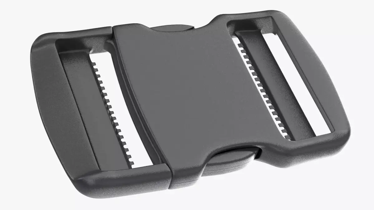 YKK Flat Dual Adjustable Side Release Plastic Buckle 3D model