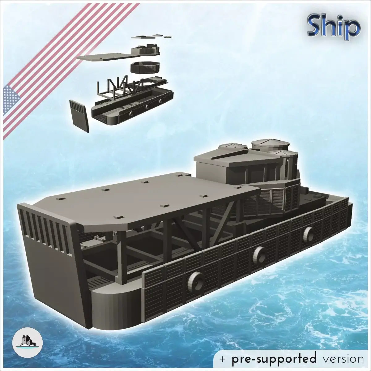 LMC-6 Armored Troop Carrier ATC LCM Tangos river boat - Modern W 3D print model