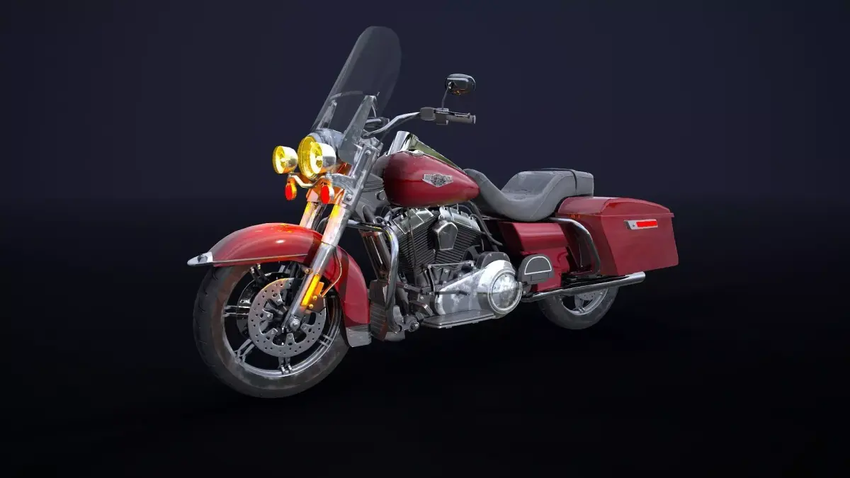 Harley Davidson Road King Low-poly 3D model