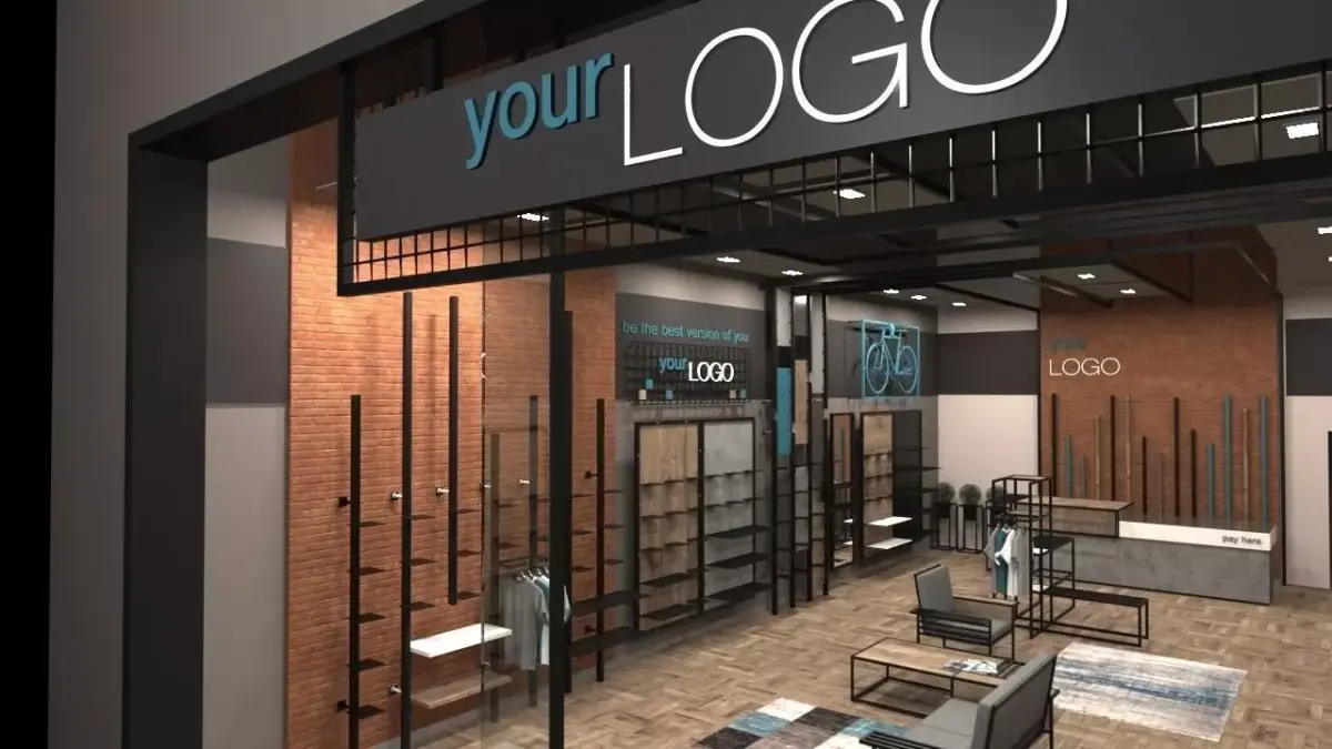 Clothing and shoes Store shop Low-poly 3D model