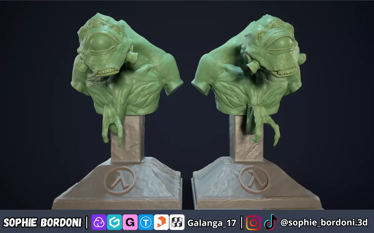 Vortigaunt bust half life stl free  Free 3D print model