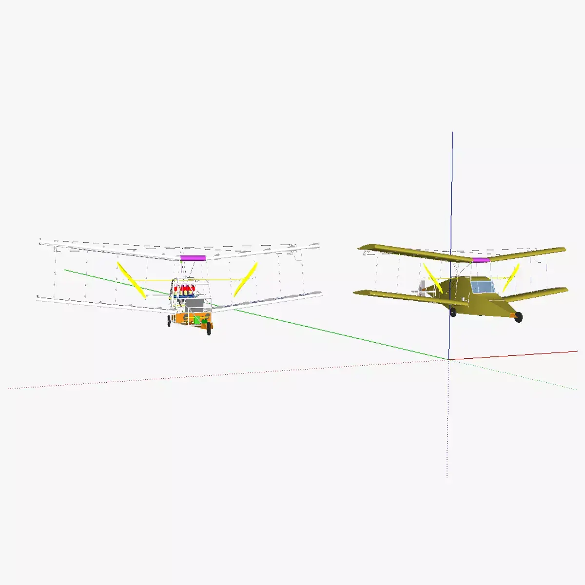 AT single person airplane 3D model