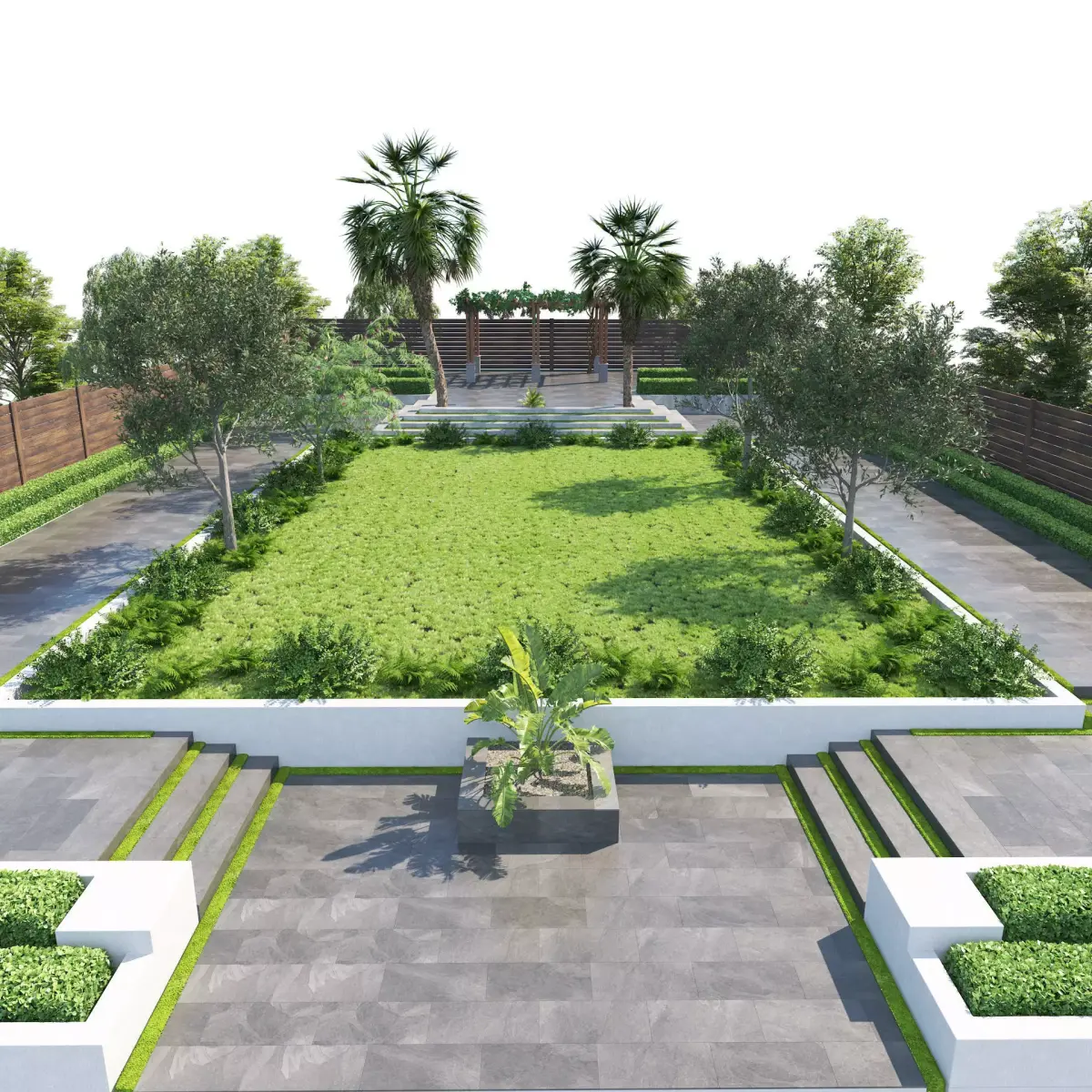 Private Park Landscape 3d exterior scene 3D model