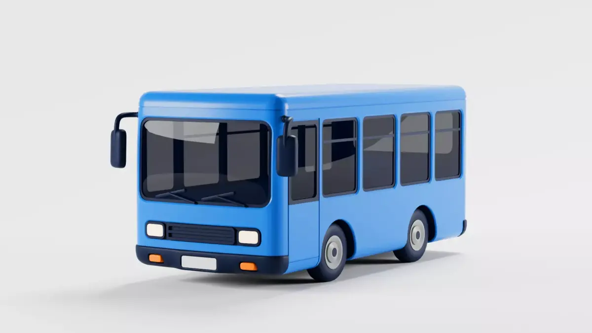 Cartoon city bus Low-poly 3D model