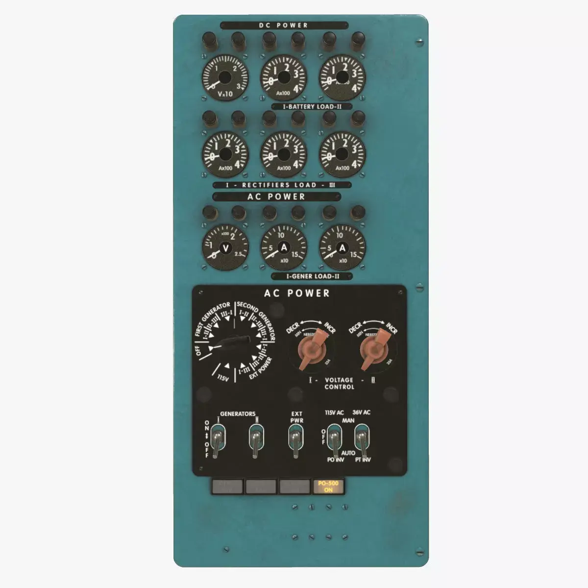 Mi-8MT Mi-17MT Power Panels Board English Low-poly 3D model