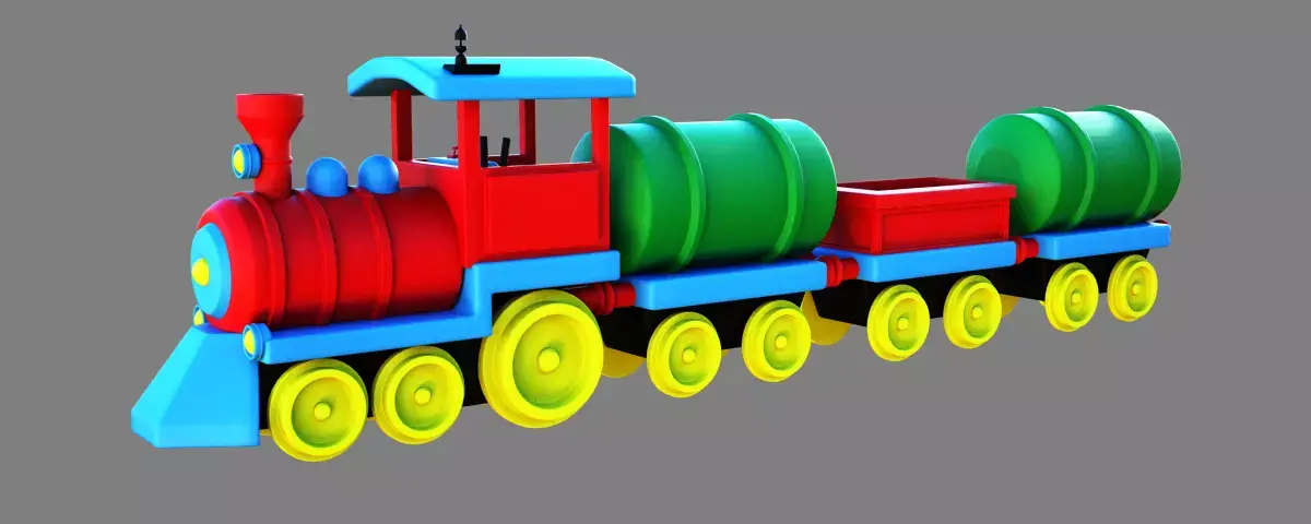 Toy train 3D model 16
