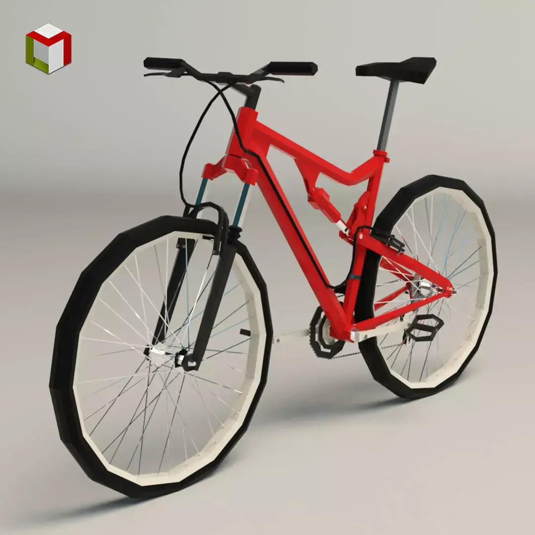 Low Poly Mountain Bike Low-poly 3D model