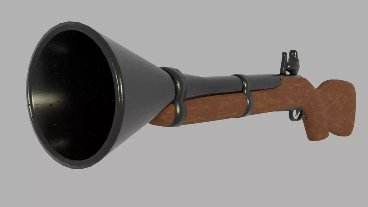 tromblon blunderbuss Low-poly 3D model