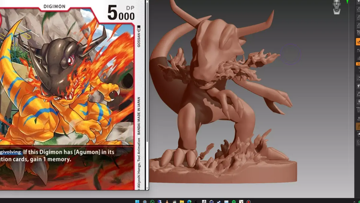 Greymon Digimon 3D print OBJ STL 3D print model