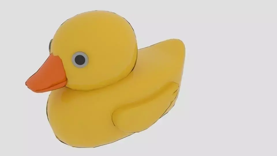 Duckling rubber duck toy Low-poly 3D model