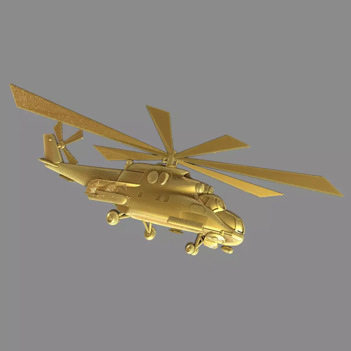 Helicopter MI 24 side view 3D print model