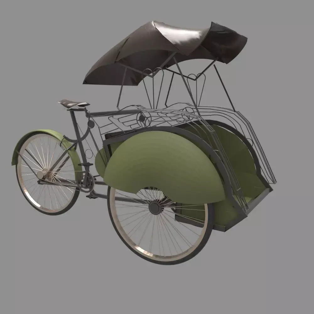 Becak Indonesia 3D model