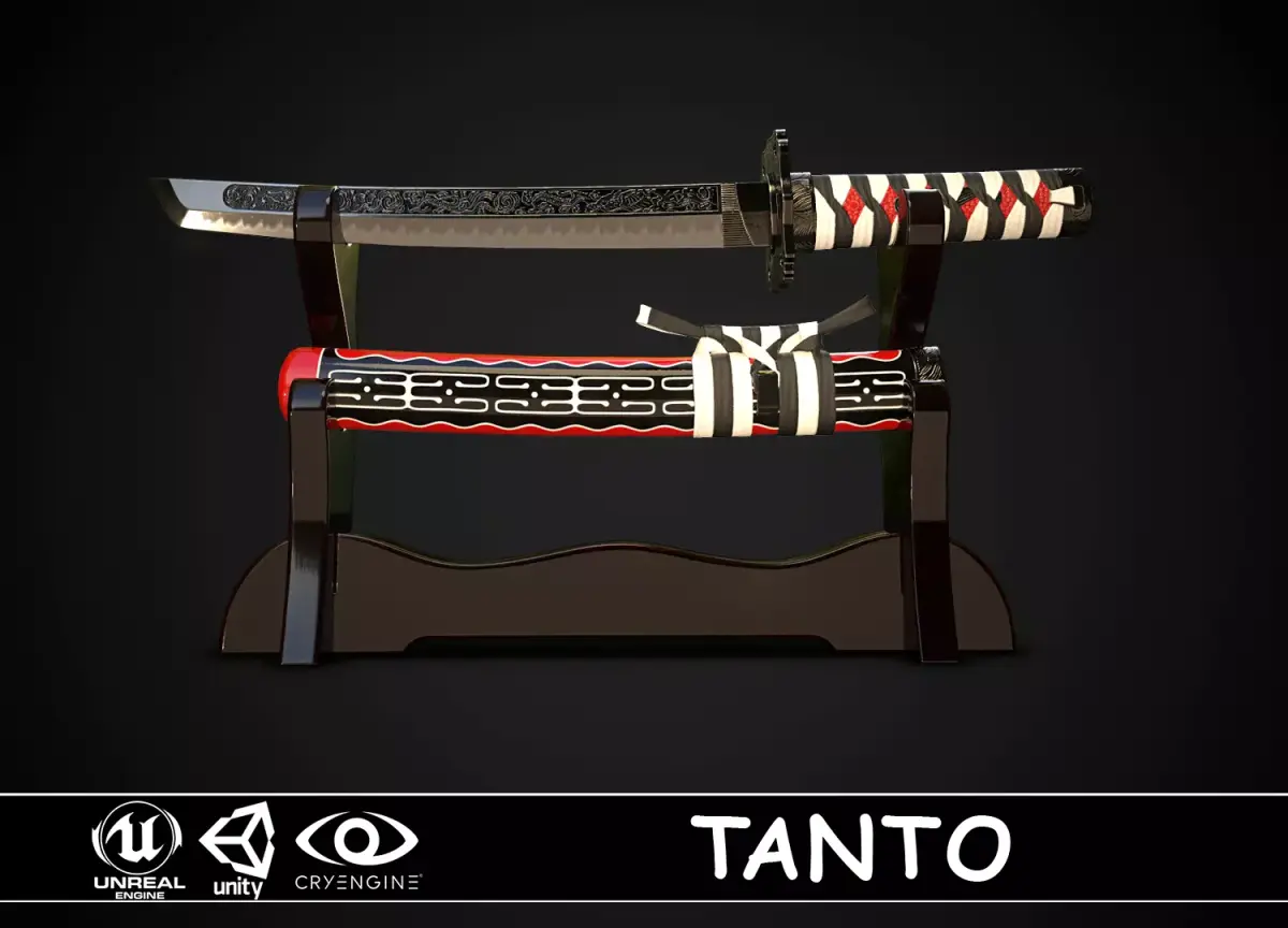 Tanto 02 Low-poly 3D model