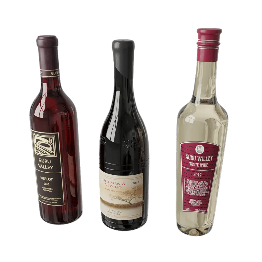  Three Wine Bottle Models  purchase