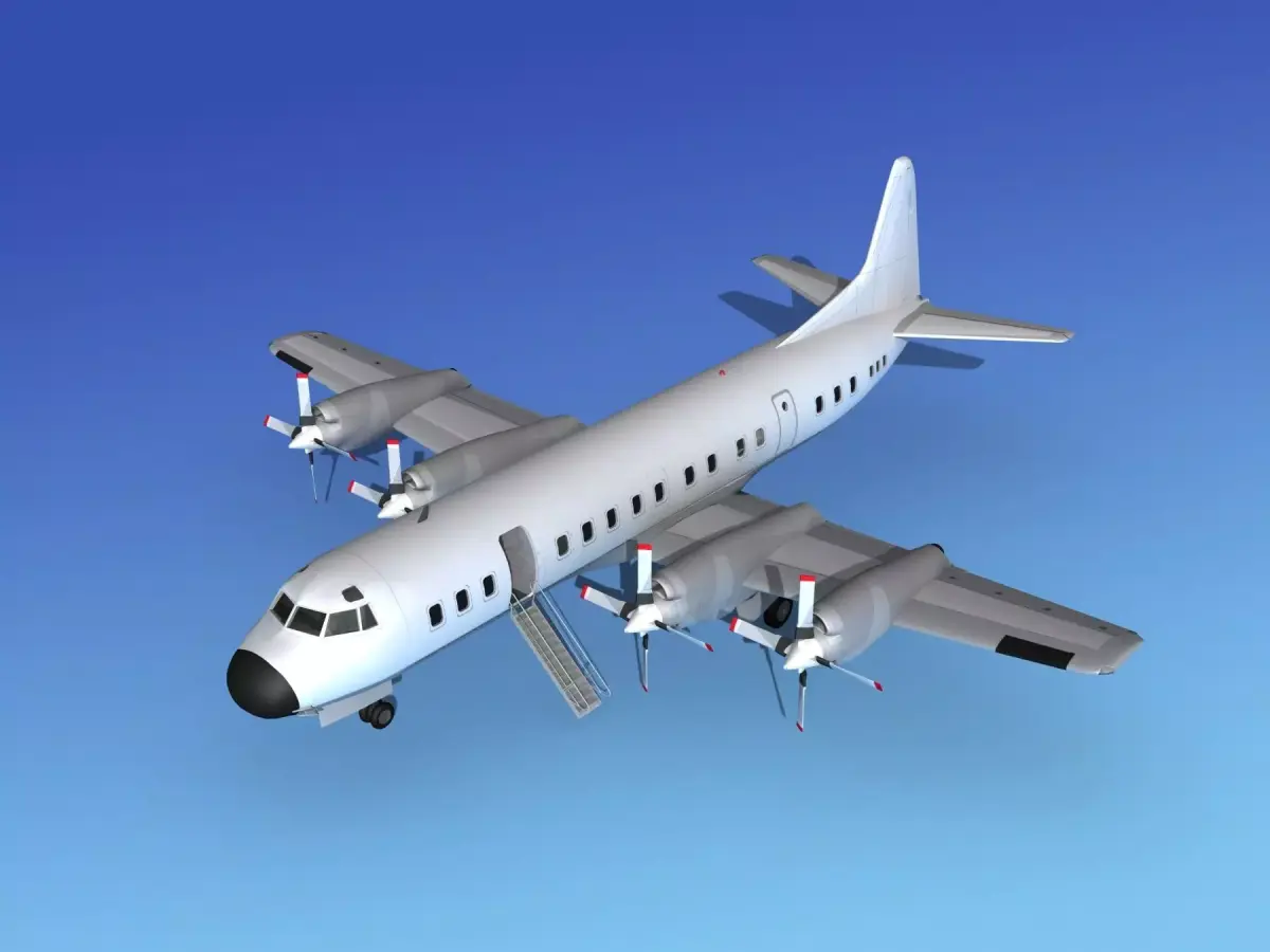 Lockheed L-188 Electra HP Unmarked 2 3D model