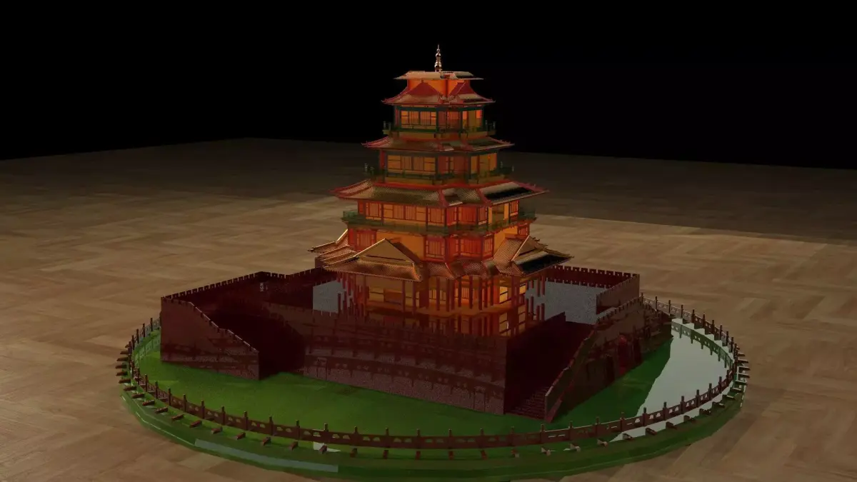 Chinese ancient house  3D model 17