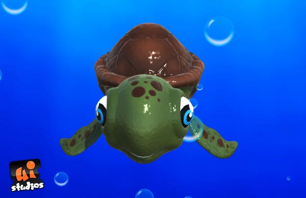 Cartoon Sea Turtle Low-poly 3D model