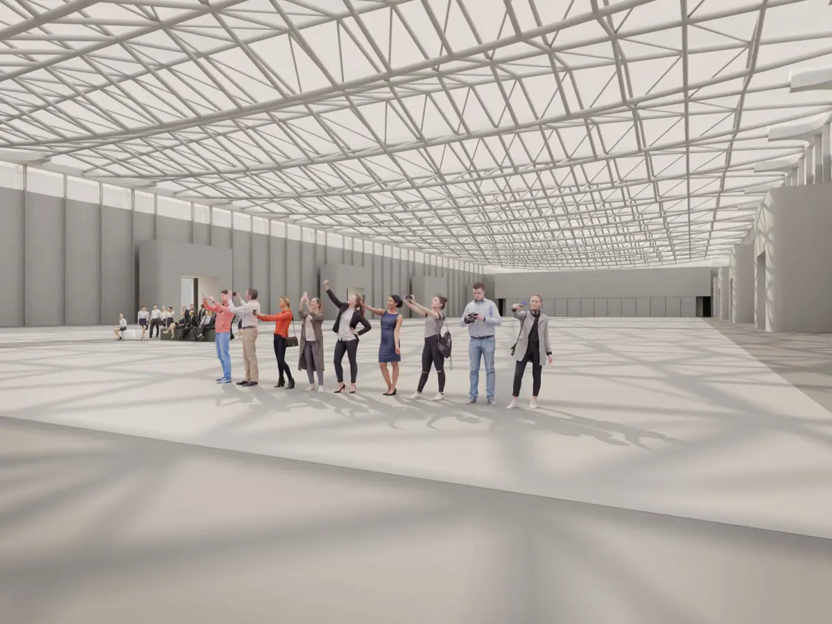 Exhibition Hall Interior Low-poly 3D model