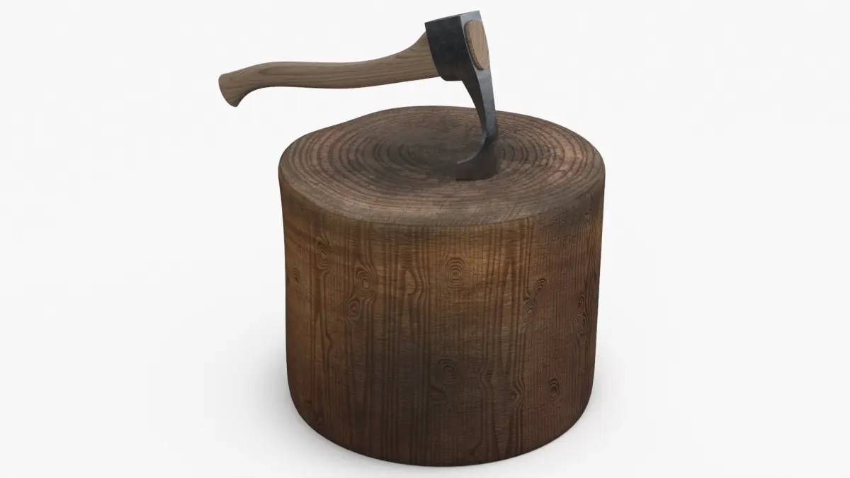 Adzes Tool in Stump 3D model