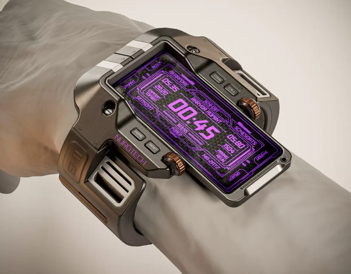 EM1 Watch Concept wrist watch PBR Low-poly 3D model