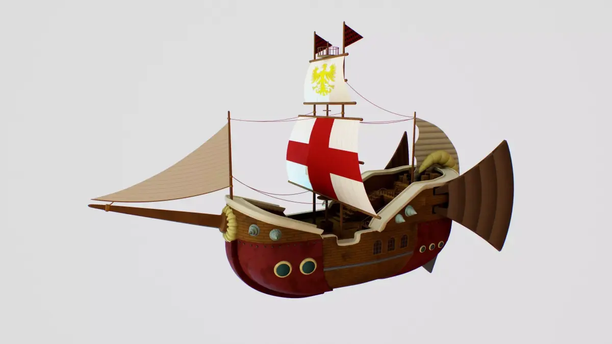 Ship Warcraft Low-poly 3D model
