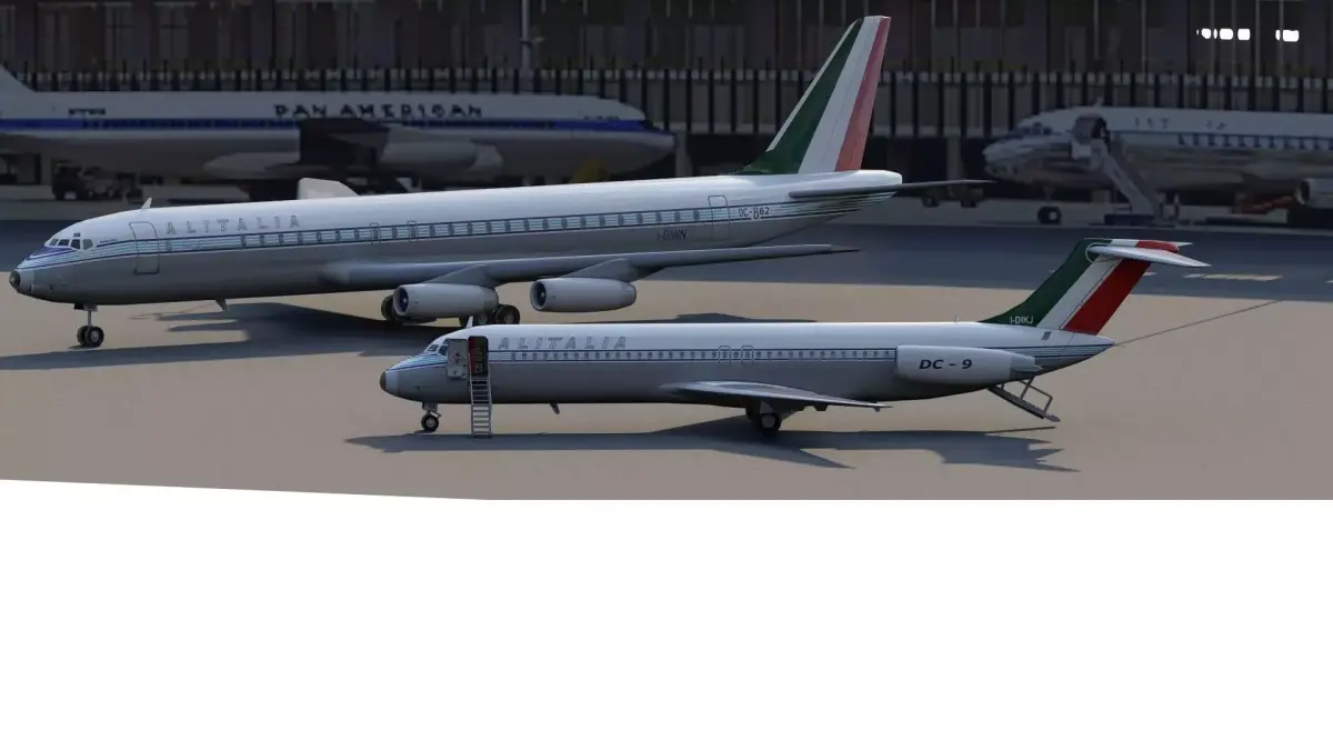 ALITALIA 1967 DC-8-62 and DC-9-32 3D model