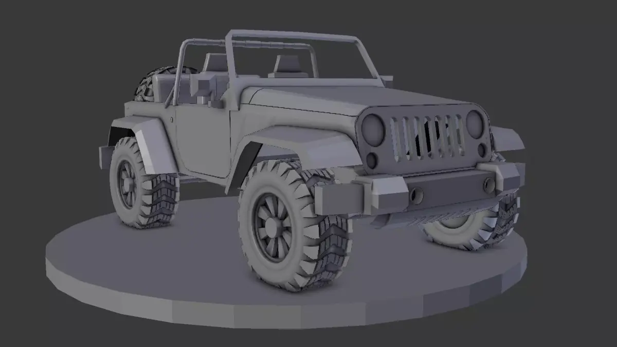 wrangler jeep Low-poly 3D model