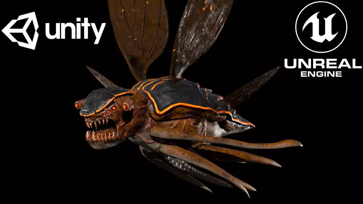 Bug 5 flying insect with wings Low-poly 3D model